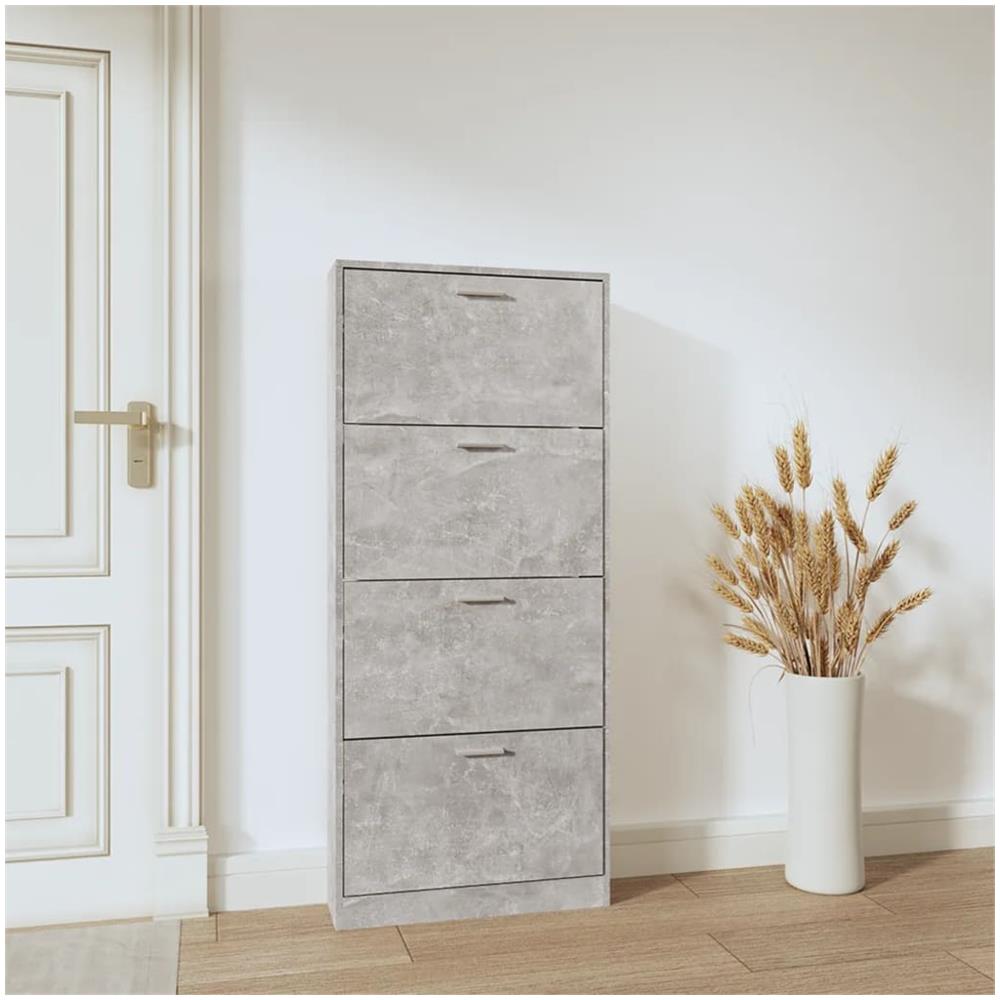 Scarpiera Grigio Cemento 59x17x150 Cm In Legno Multistrato - Foto 3