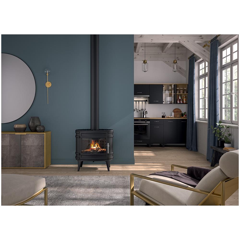 Mandorin Interno Caminetto freestanding A legna Antracite - Foto 2