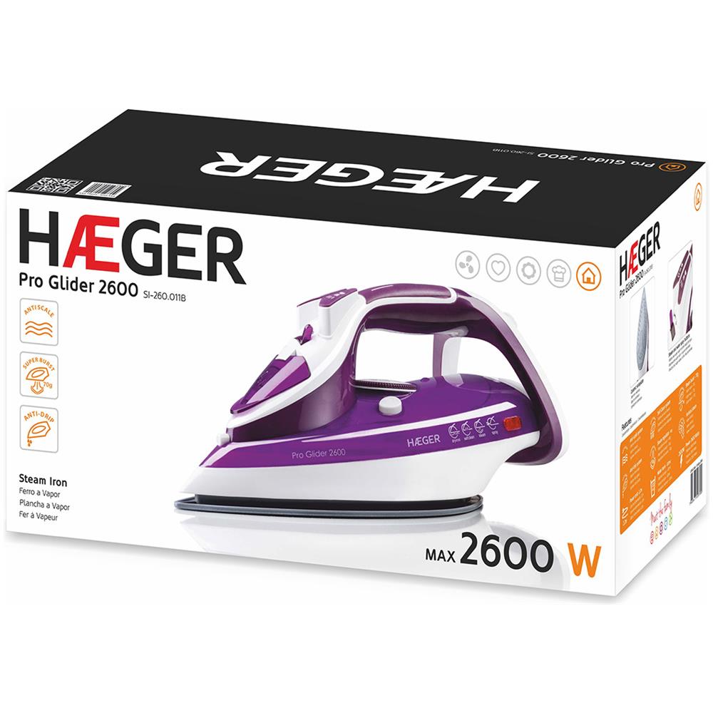 Ferro da Stiro Pro Glide SI-260.011B Secco e Vapore Piastra in Ceramica 2600 W Viola / Bianco - Foto 6