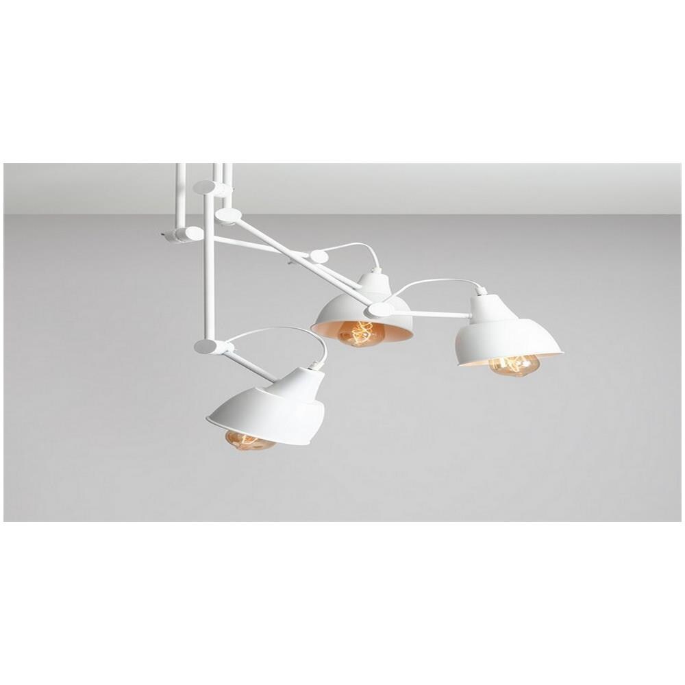 Lampada A Sospensione Compass - Lampadario - Da Soffitto - Bianco In Metallo, 59 X 59 X 40 Cm, 3 X E27, Max 60w - Foto 3