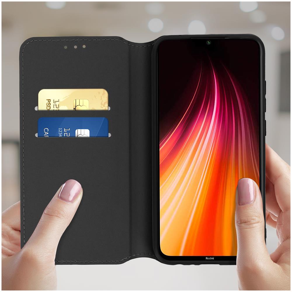 Custodia Xiaomi Redmi Note 8 / Note 8 2021 Portacarte Supporto Similpelle Nero - Foto 2