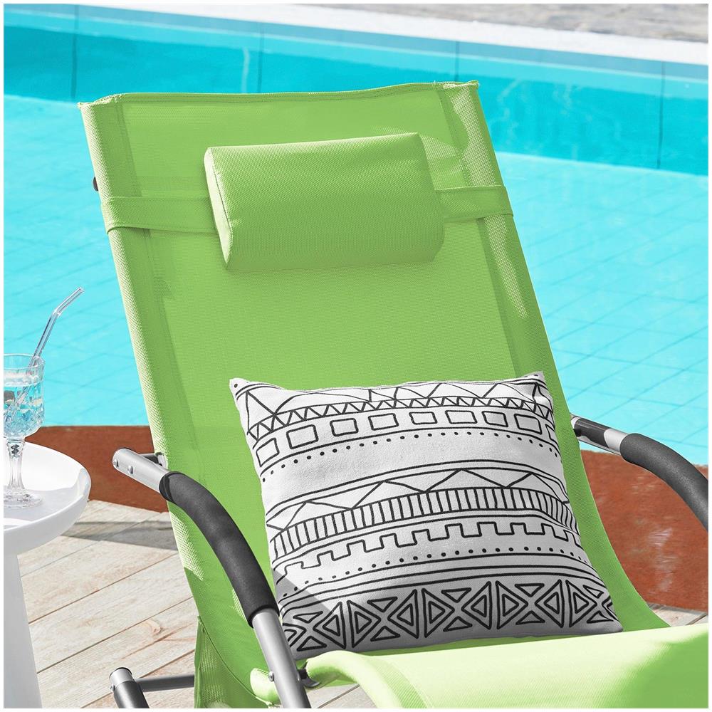 Set 2 Sdraio a Dondolo con Poggiatesta 62x158x86 cm Verde - Foto 7