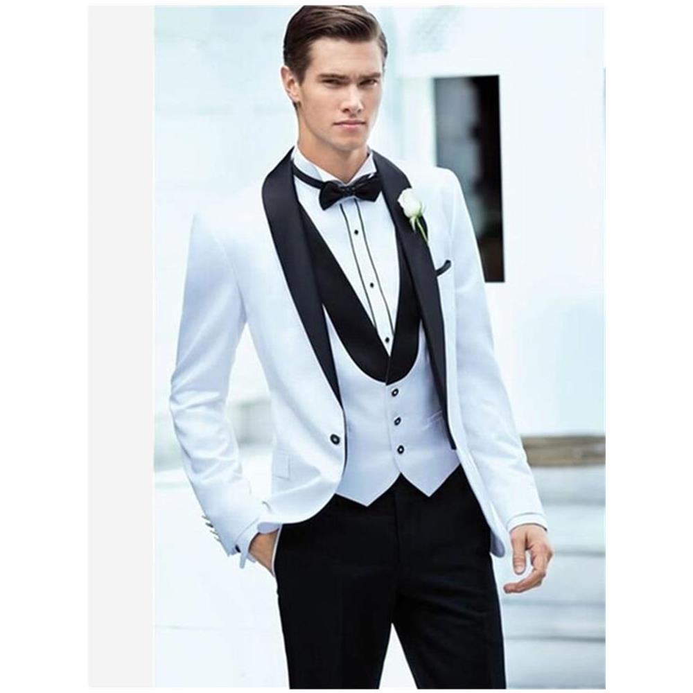 SLOWMOOSE - Disegni Pantalone Cappotto, Smoking Da Uomo Beige Da Ballo, 3  Pezzi Slim Fit, Abiti Da Sposa Da Sposo [ bianco / I] - ePRICE