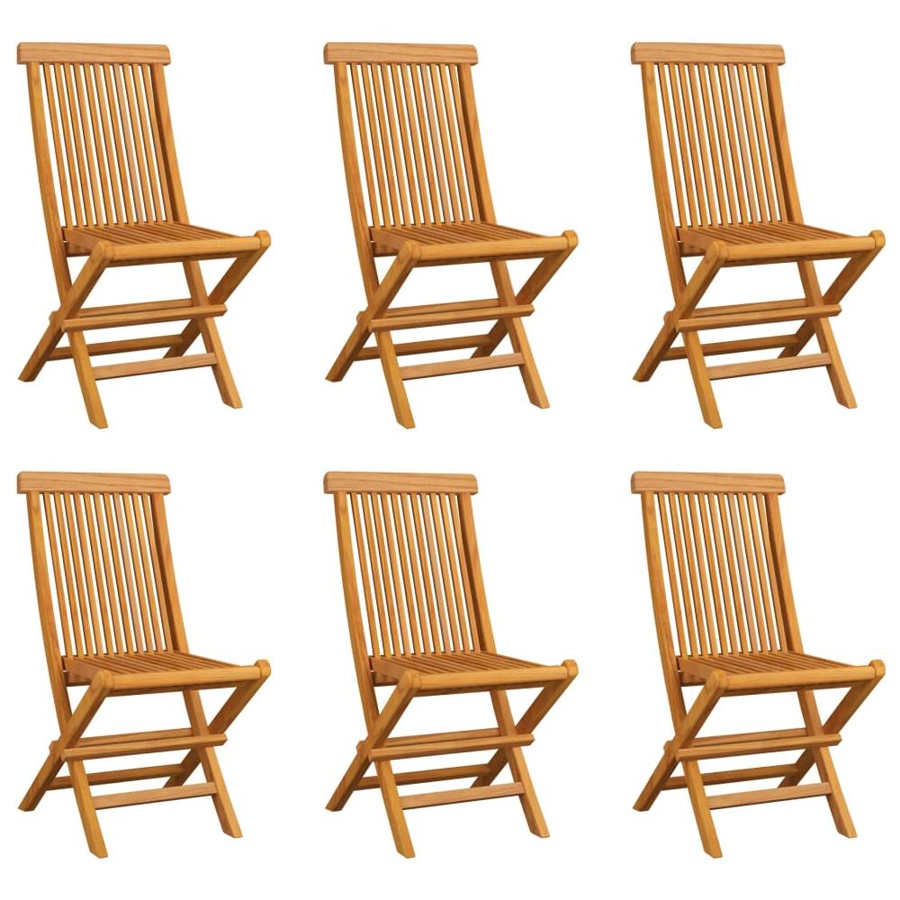 Sedie da Giardino Pieghevoli 6 pz in Legno Massello di Teak - Foto 1