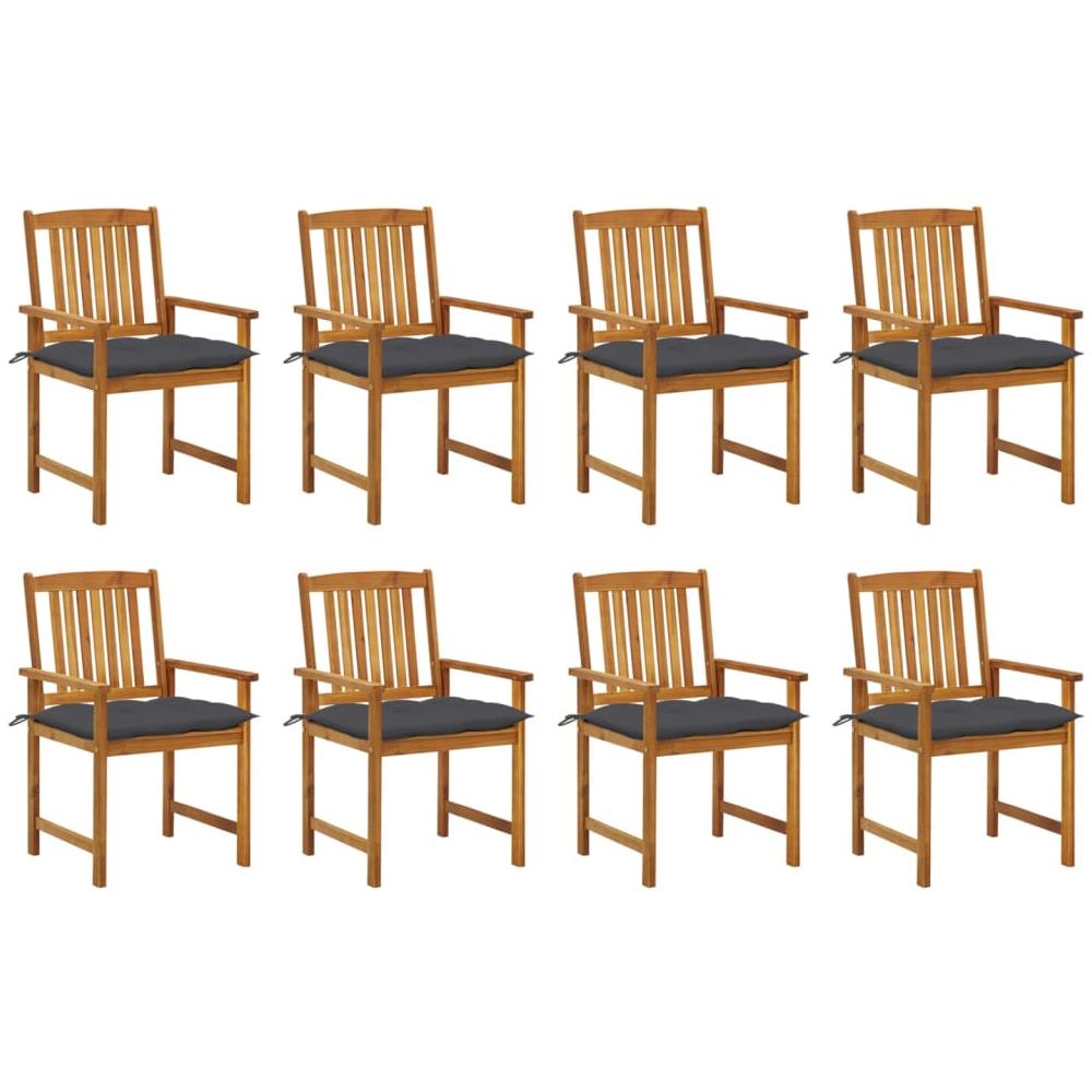 Sedie da Giardino con Cuscini 8 pz in Legno Massello di Acacia - Foto 1