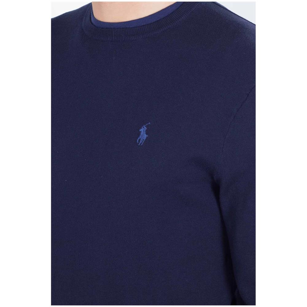 Uomo - Maglia Girocollo In Cotone Pima Blu - Foto 4