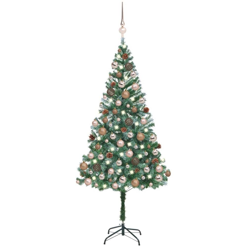Albero di Natale Artificiale con Set Palline LED e Pigne 180cm - Foto 1