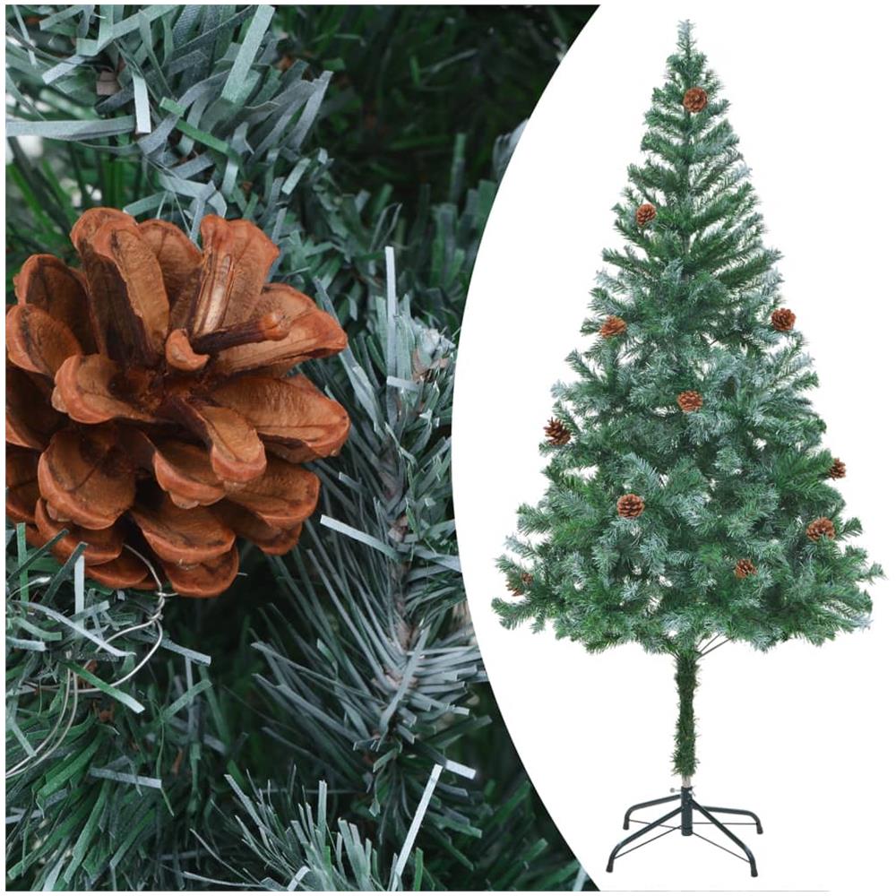 Albero di Natale Artificiale con Set Palline LED e Pigne 180cm - Foto 3
