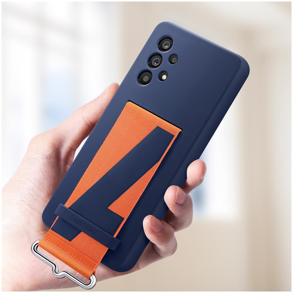 Cover Originale Galaxy A53 5g Silicone Morbido Cinturino Arancione - Navy - Foto 2