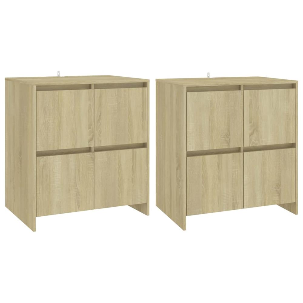Credenze 2 pz Rovere Sonoma 70x41x75 cm in Legno Multistrato - Foto 2