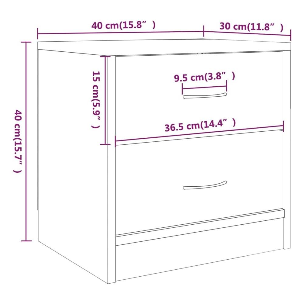 Comodino Rovere Fumo 40x30x40 Cm In Legno Ingegnerizzato - Foto 6