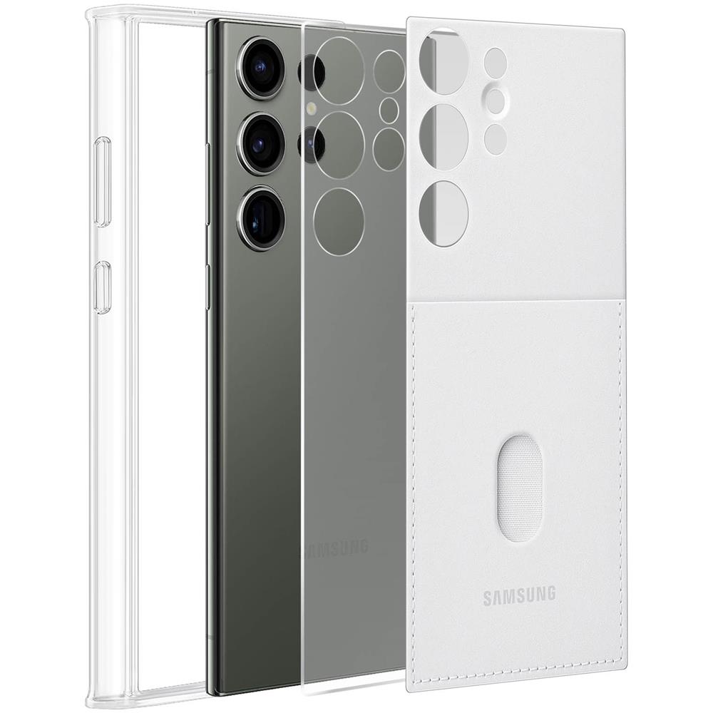 Cover Per Galaxy S23 Ultra Retro Intercambiabile Con Portacarte Originale Bianca - Foto 2