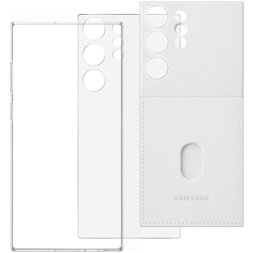 Cover Per Galaxy S23 Ultra Retro Intercambiabile Con Portacarte Originale Bianca - Foto 1