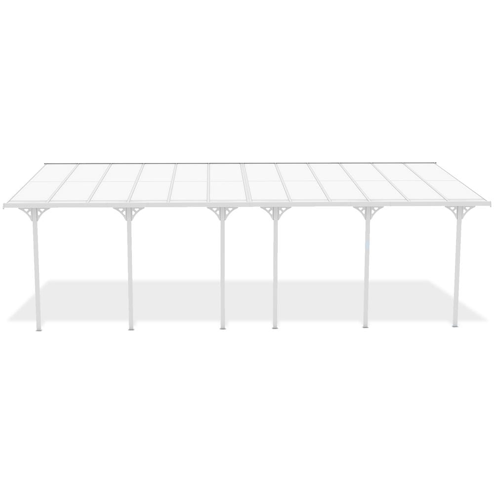 Pergola Addossata /posto Auto Coperto 24m² Kleo 800l300 Alluminio Bianco - Foto 2