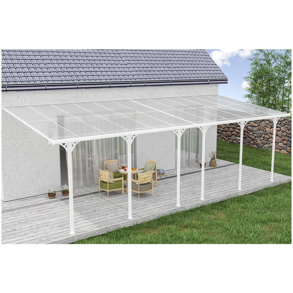 Pergola Addossata /posto Auto Coperto 24m² Kleo 800l300 Alluminio Bianco - Foto 1