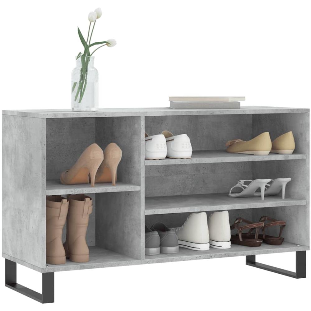 Scarpiera Grigio Cemento 102x36x60 Cm In Legno Multistrato - Foto 3