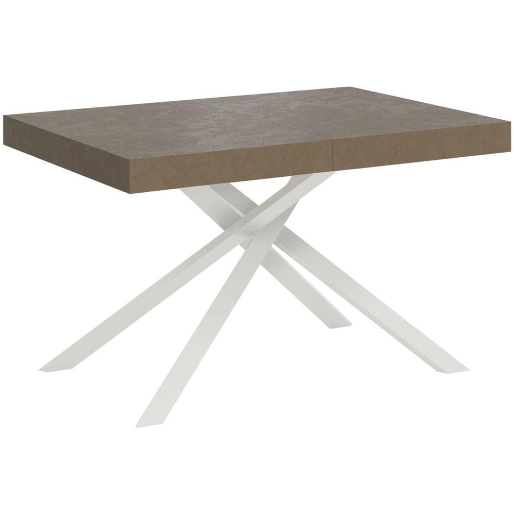 Tavolo allungabile 90x120/224 cm Karida tortora gambe bianche - Foto 1