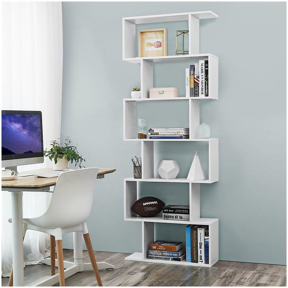 BOOKSHELF LBC61WT Mensola in melamina bianca per soggiorno - Foto 2