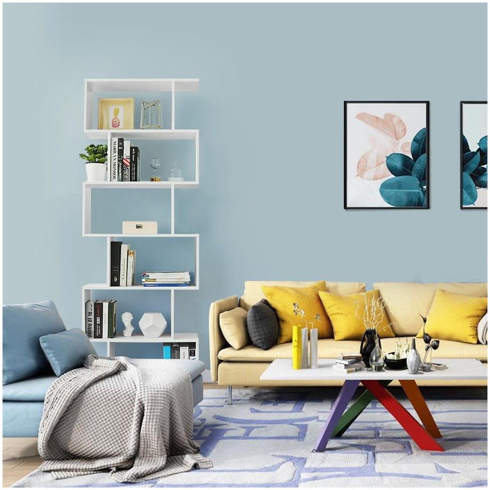 BOOKSHELF LBC61WT Mensola in melamina bianca per soggiorno - Foto 6