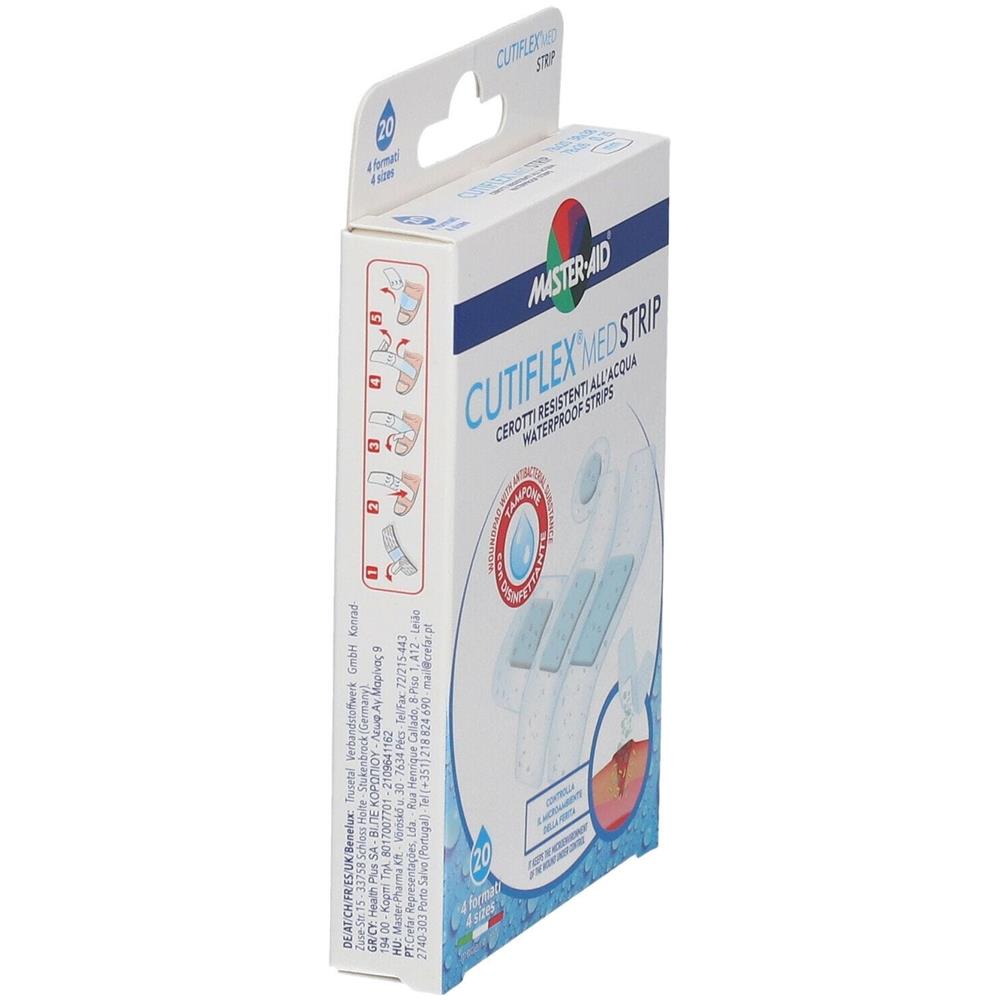 Cerotto Cutiflexmed Strip Trasparente Impermeabile Supporto in Poliuretano 4 Formati Assortiti 20 Pezzi - Foto 2