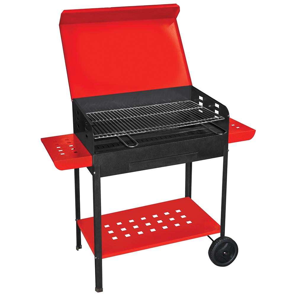 Barbecue A Carbonella 70x40xh90cm Con Ripiani Laterali E Ruote 501a - Foto 1