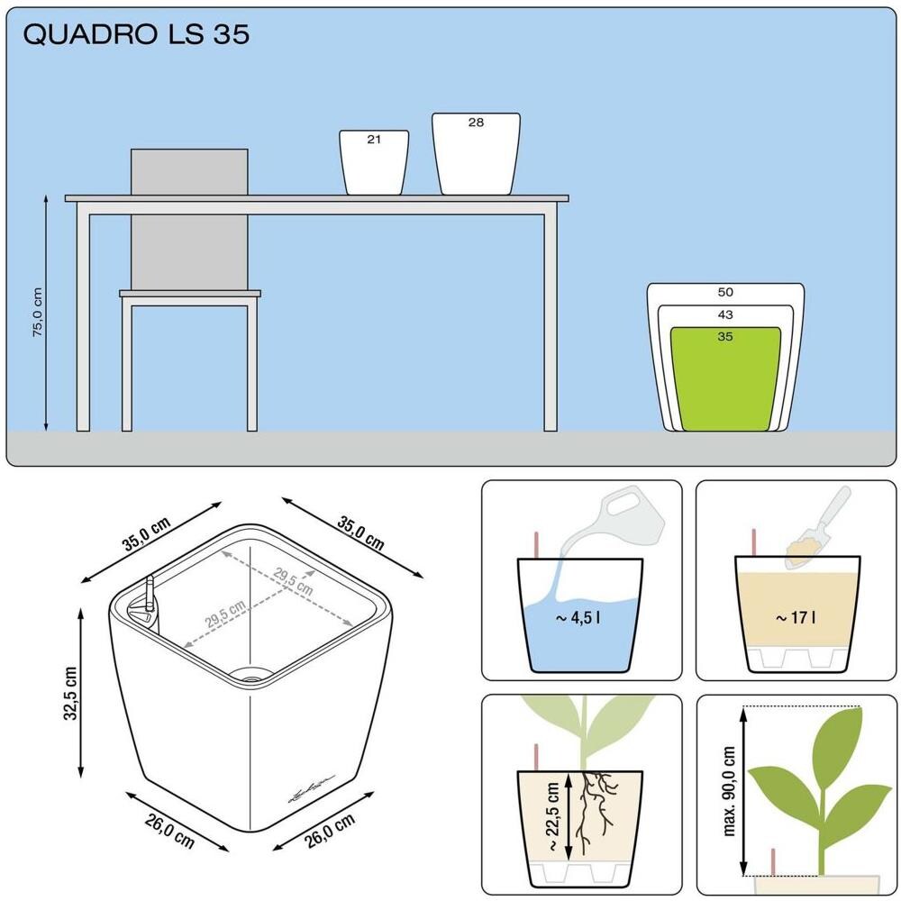 Vaso Quadro Premium Ls 43 Tortora 43x43xh40 Cm 16185 - Foto 7