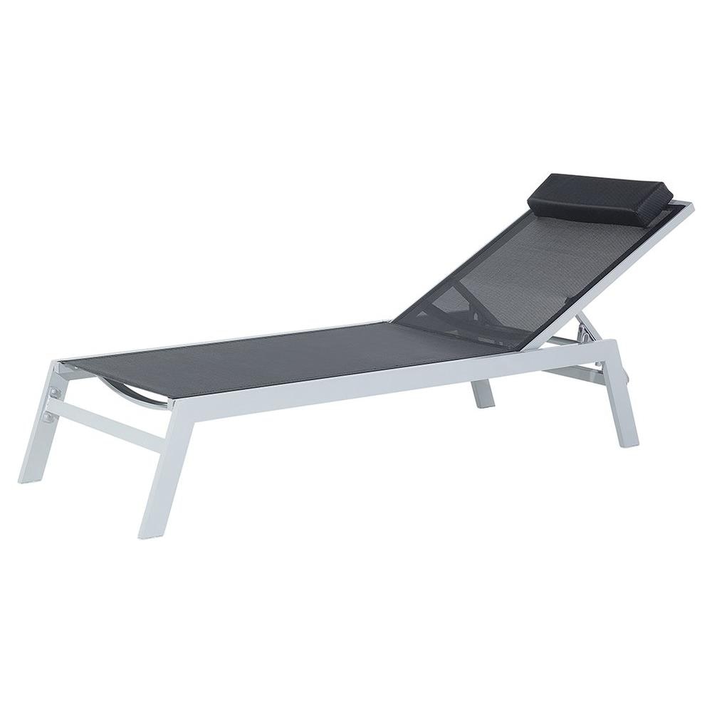 Lettino Sdraio Da Giardino Regolabile In Alluminio Nero Catania Ii - Foto 1