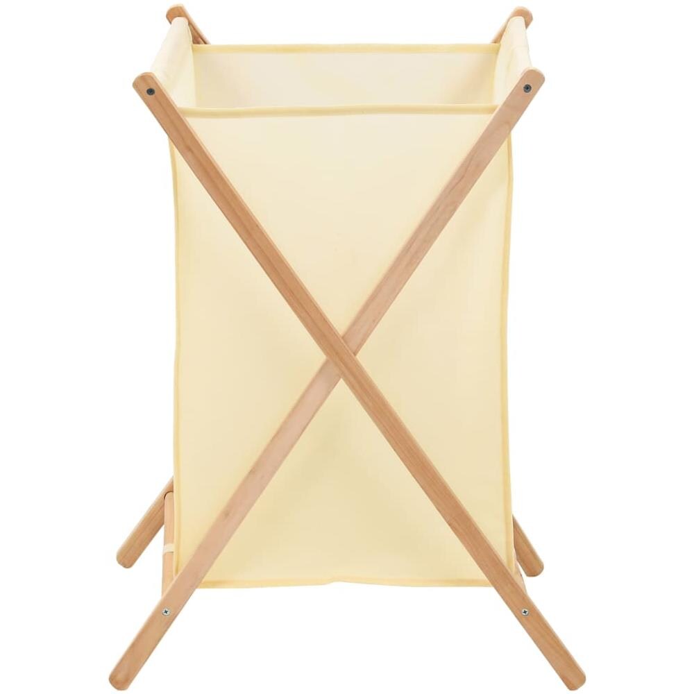 Portabiancheria In Legno Di Cedro E Tessuto Beige 42x41x64 Cm - Foto 2