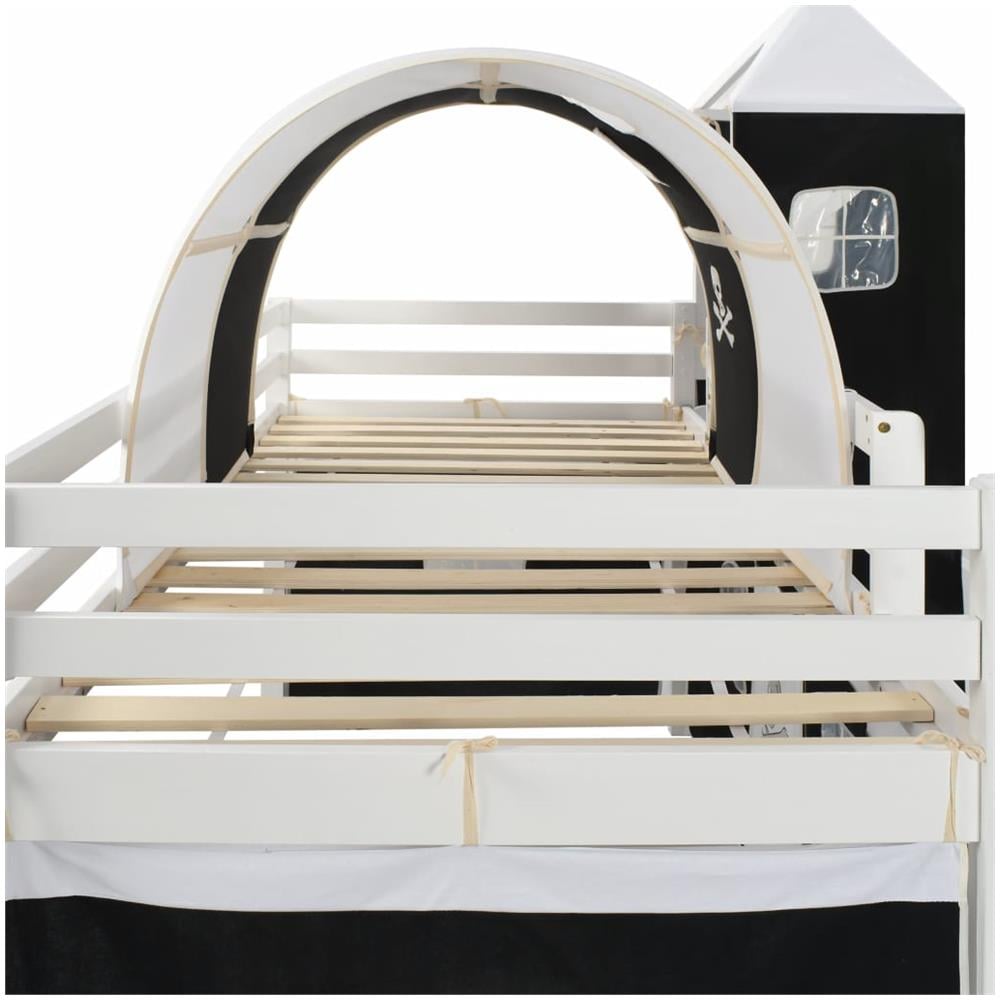 Letto A Castello Per Bambini Scivolo E Scala In Pino 97x208cm - Foto 8