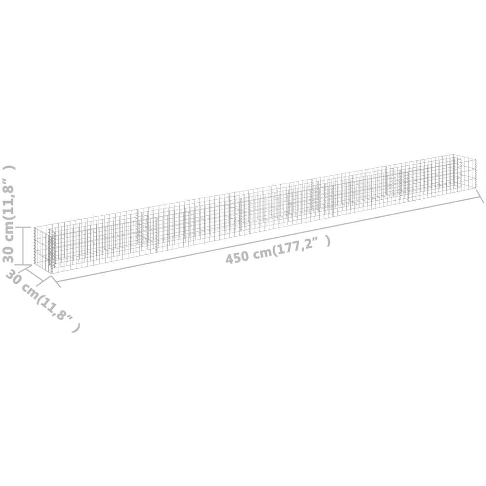 Gabbione Letto Rialzato In Acciaio Zincato 450x30x30 Cm - Foto 13
