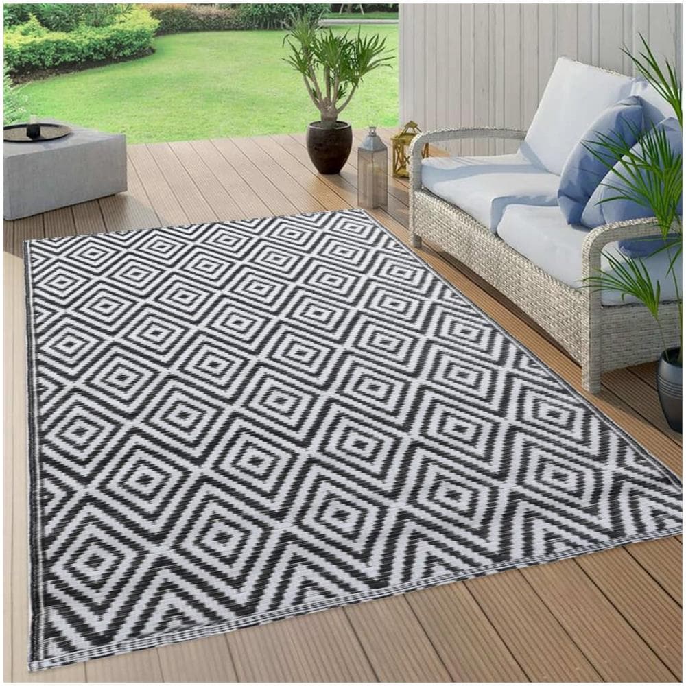 Tappeto Da Esterni Bianco E Nero 190x290 Cm In Pp - Foto 1