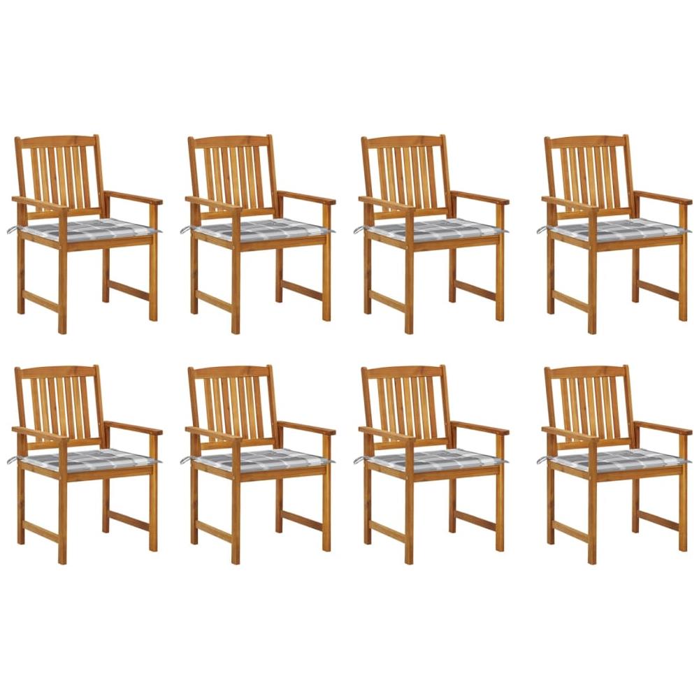 Sedie da Giardino con Cuscini 8 pz in Legno Massello di Acacia - Foto 1
