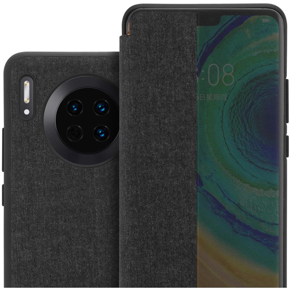 Custodia Compatibile Con Huawei Mate 30 In Nero - Coperchio Intelligente In Fibra Ottica - Coperchio Di Protezione Con Funzione Di Supporto - Foto 1