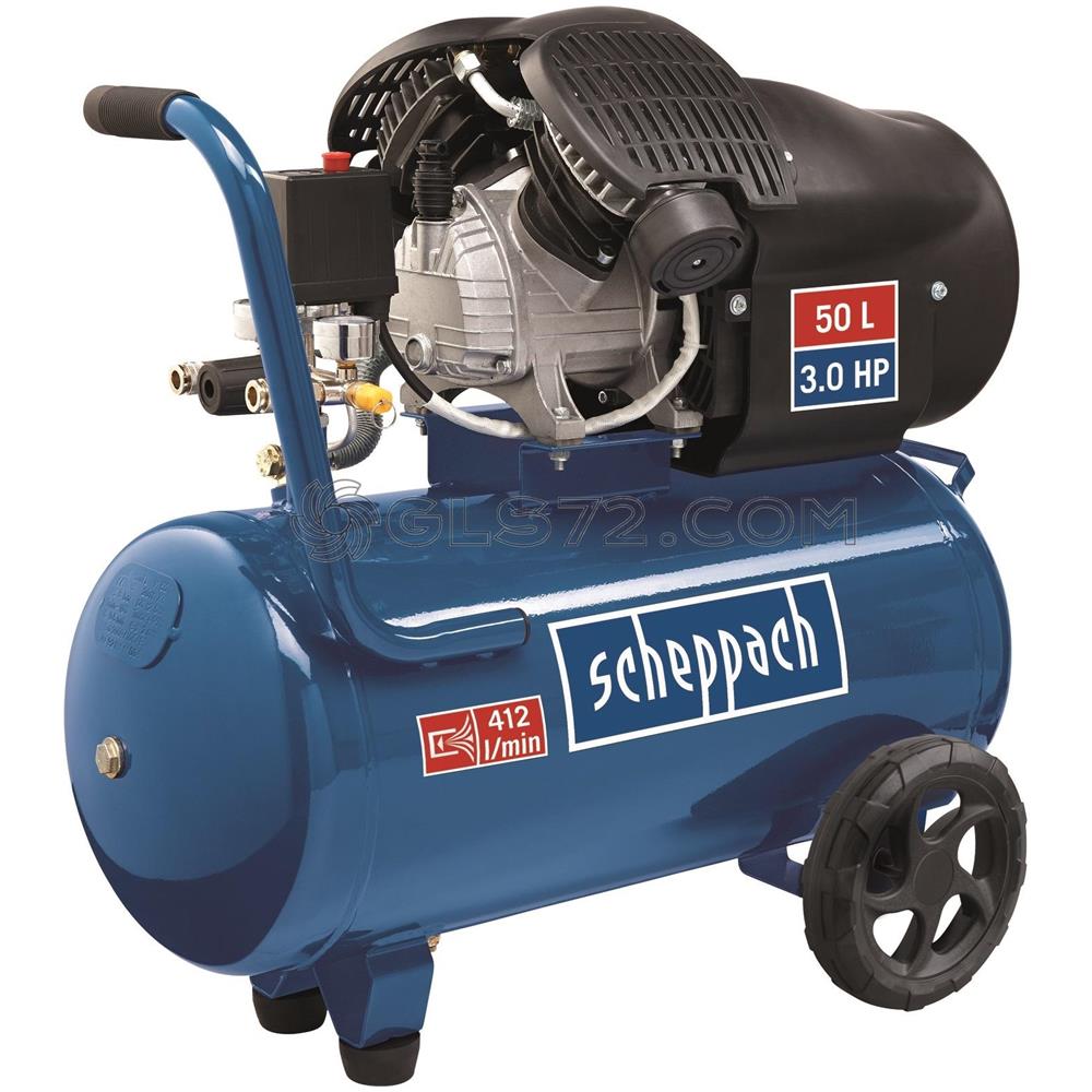 Compressore Aria 50lt Lubrificato Portatile Bicilindrico V 8bar Hc52dc - Foto 1