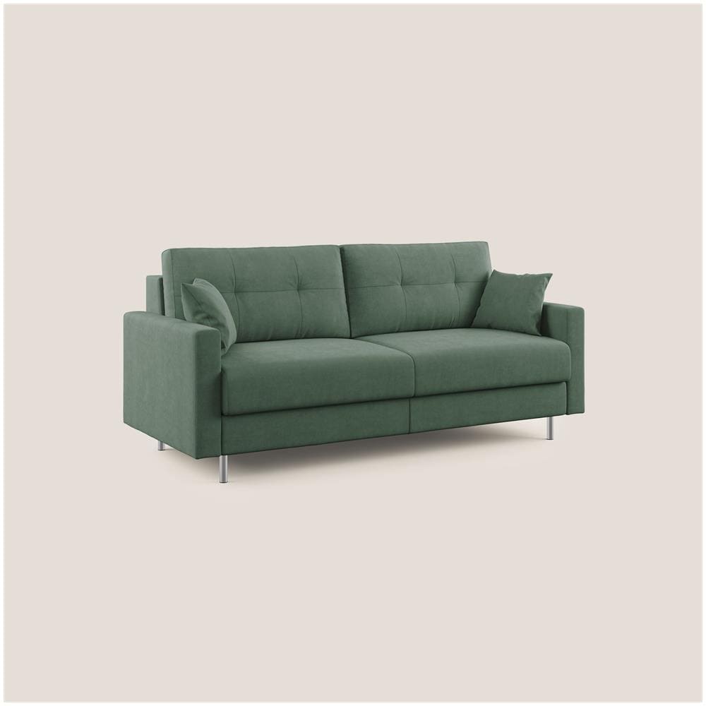 Megan Divano Letto Matrimoniale In Microfibra Smacchiabile T11 Verde - Foto 2