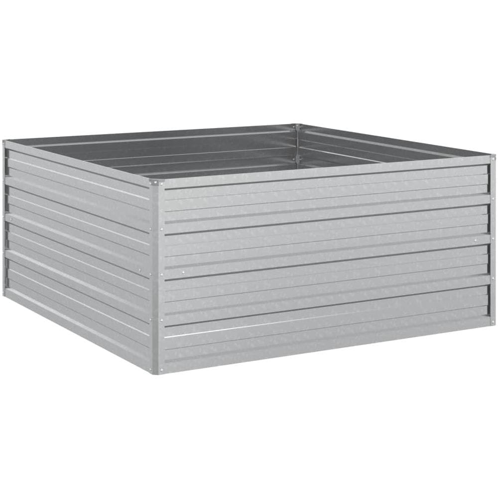 Letto Rialzato Giardino 100x100x45cm in Acciaio Zincato Argento - Foto 1