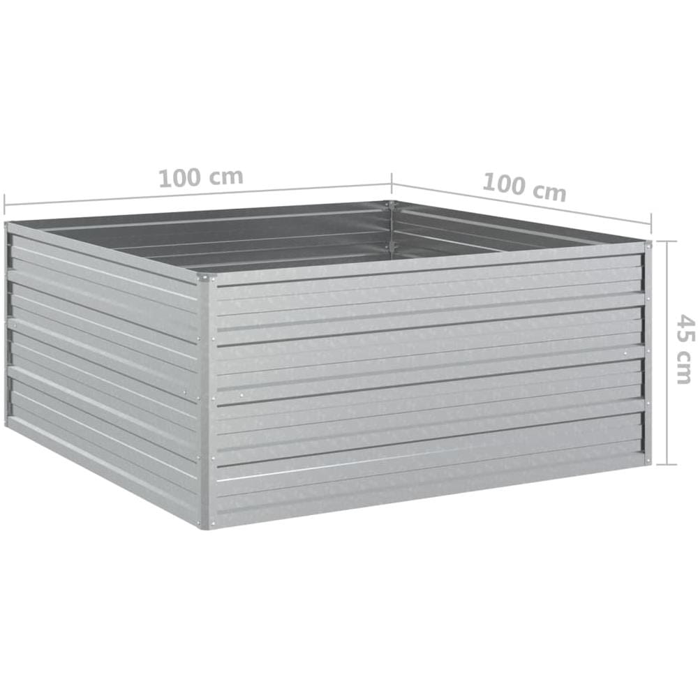 Letto Rialzato Giardino 100x100x45cm in Acciaio Zincato Argento - Foto 5