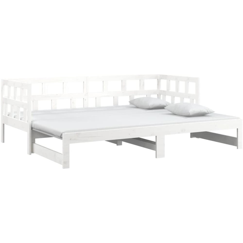 Dormeuse Estraibile Bianca Legno Massello Di Pino 2x (90x200) Cm - Foto 3