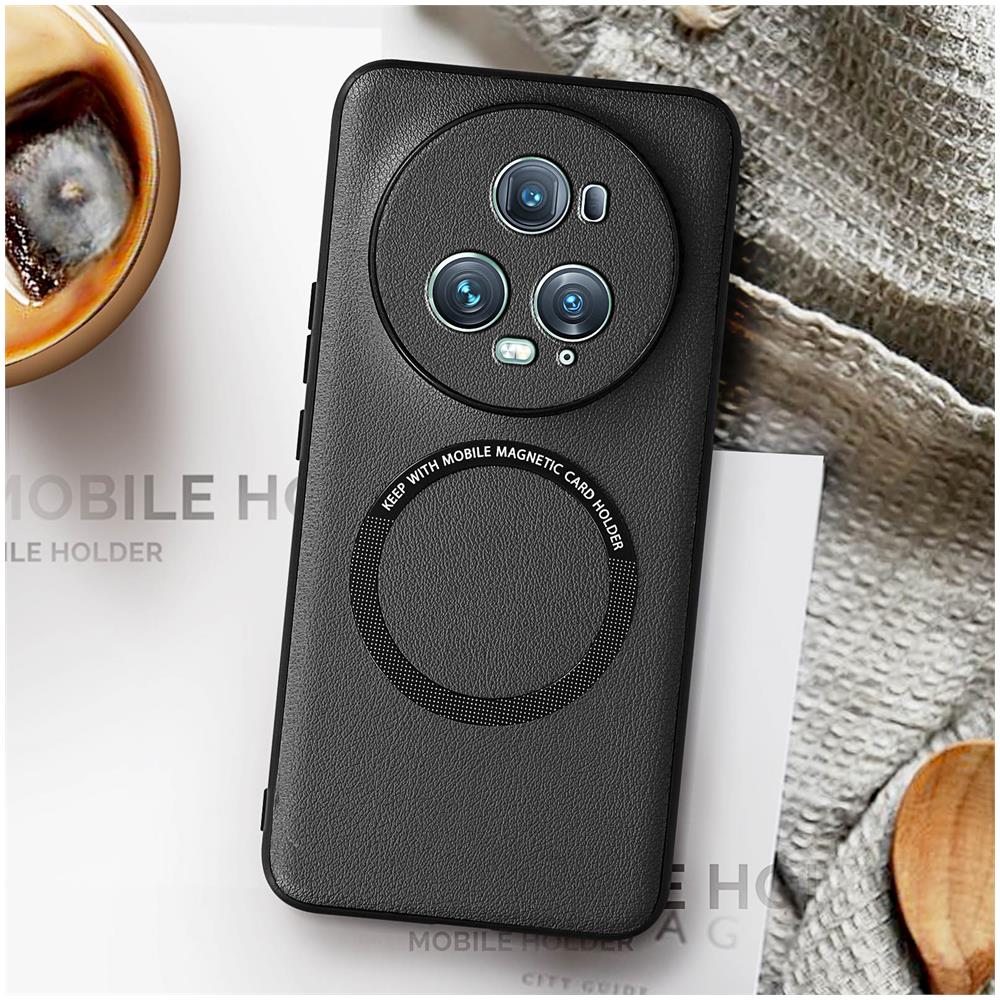 Cover Magsafe Per Honor Magic 5 Pro Semirigida Con Anello Magnetico Nera - Foto 5