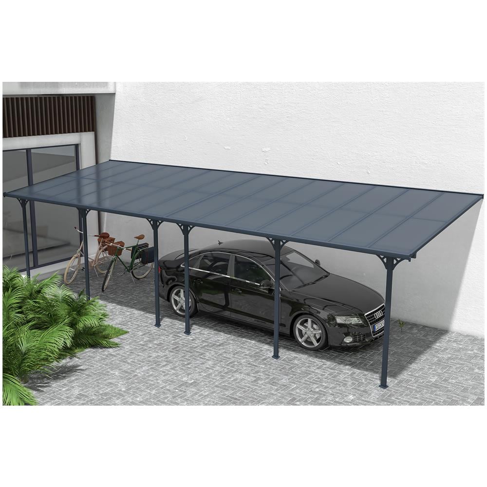 Pergola Addossata /posto Auto Coperto 27m² Kleo 900l300 Grigio Alluminio - Foto 1