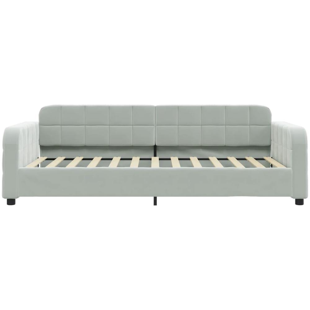 Letto Da Giorno Grigio Chiaro 80x200 Cm In Velluto - Foto 2