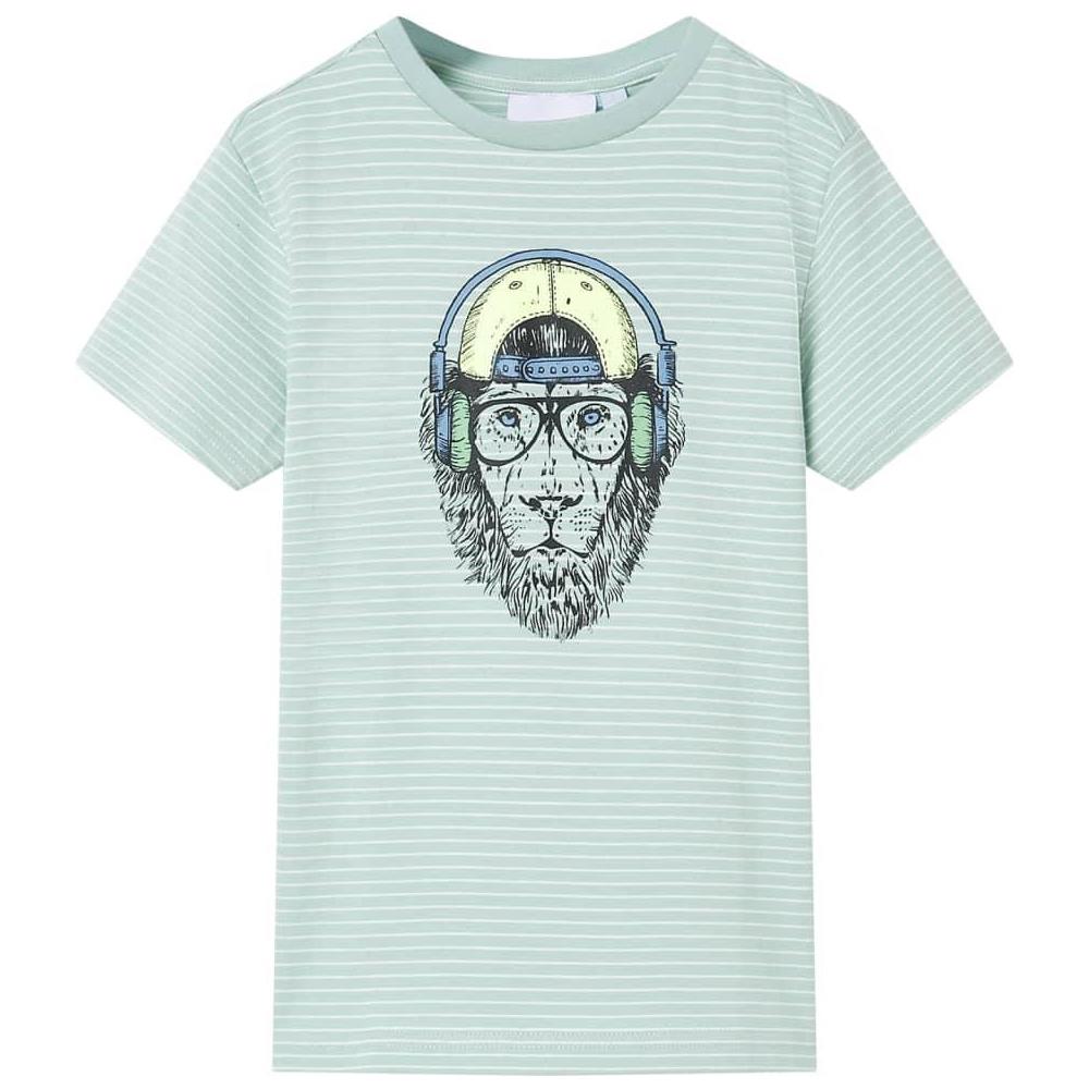 Maglietta da Bambino con Strisce Menta Chiaro 116 - Foto 1