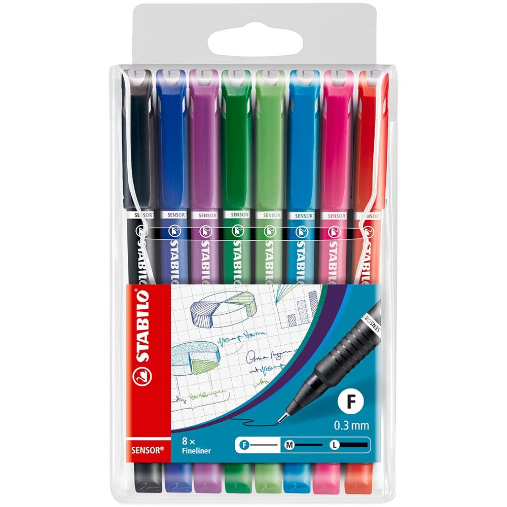 SENSOR F - Fineliner con punta ammortizzata - Tratto Fine (0,3 mm) - Astuccio da 8 - Colori assortiti - Foto 1