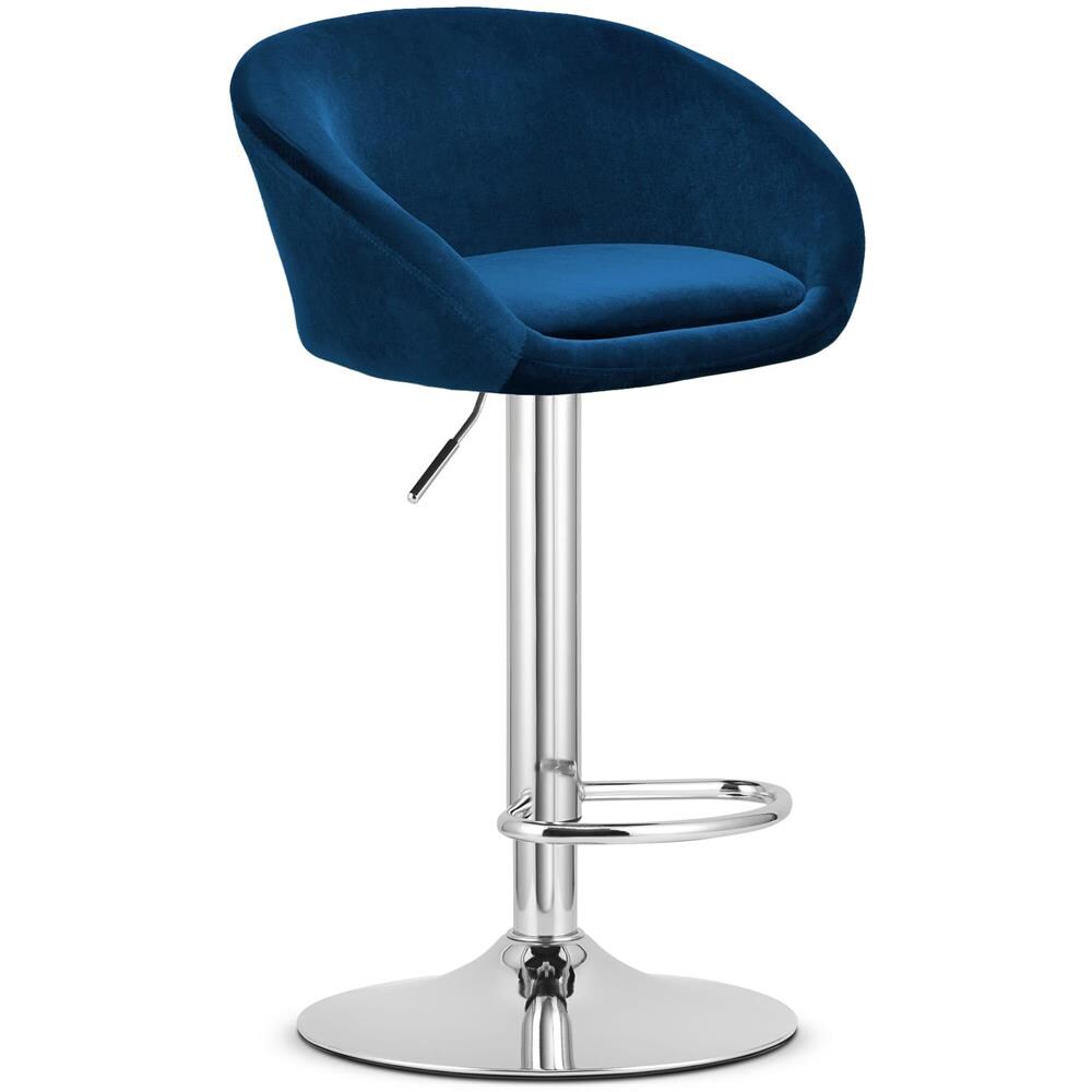 Sgabello in velluto EAST - Blu navy per soggiorno e cucina CODICE 3993 - Foto 1