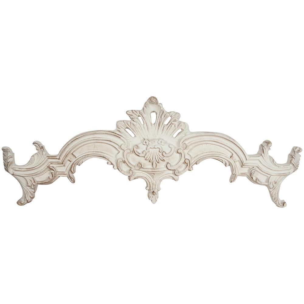 Sopraporta in legno finitura bianco anticato Made in Italy L85XPR5xH17 cm