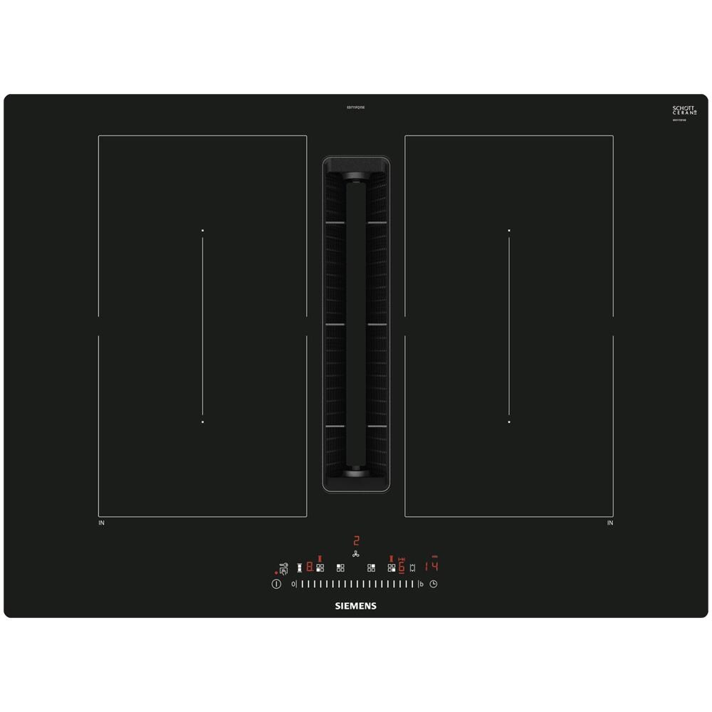 Piano Cottura ED711FQ15E a Induzione 4 Zone Cottura da 71 cm Cappa Aspirante Colore Nero - Foto 1