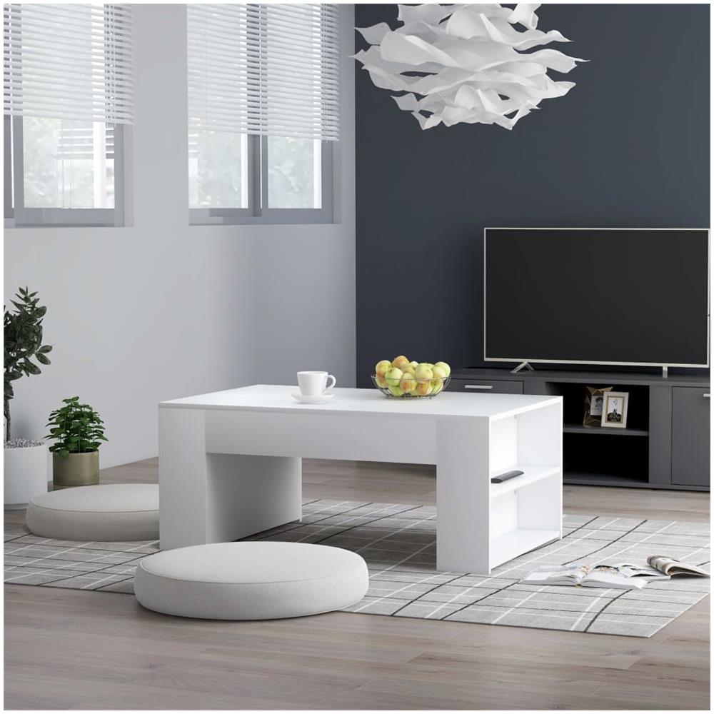 vidaXL Tavolino da caff/è in Truciolato 100x59x42 cm Bianco Tavolinetto Salotto