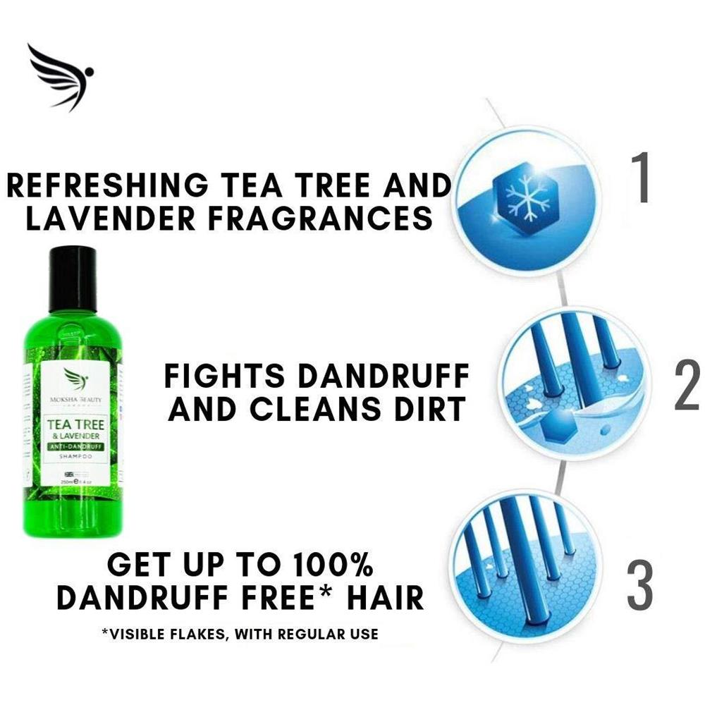 Tea Tree Oil Shampoo Anti Forfora - Made In Uk Terapeutico Grade Antifungini Per Dry Itchy A Fiocchi Cuoio Capelluto E Dei Capelli Previene Pidocchi Uomini Donne 250ml - Foto 4