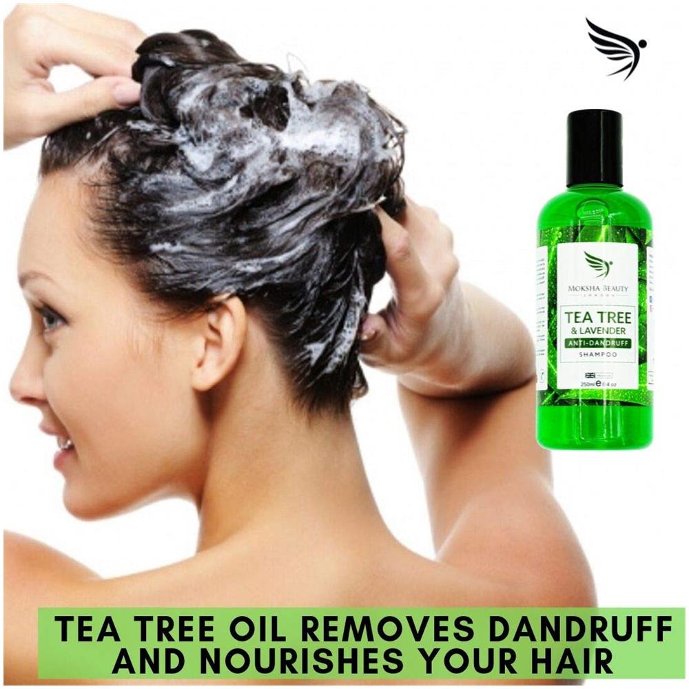 Tea Tree Oil Shampoo Anti Forfora - Made In Uk Terapeutico Grade Antifungini Per Dry Itchy A Fiocchi Cuoio Capelluto E Dei Capelli Previene Pidocchi Uomini Donne 250ml - Foto 2