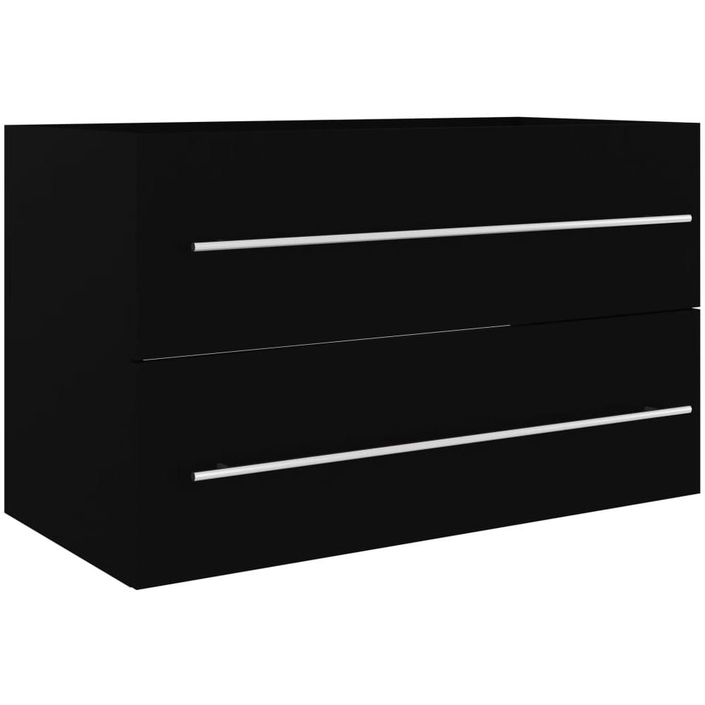 Mobile Sottolavabo Nero 80x38,5x48 Cm In Truciolato - Foto 2